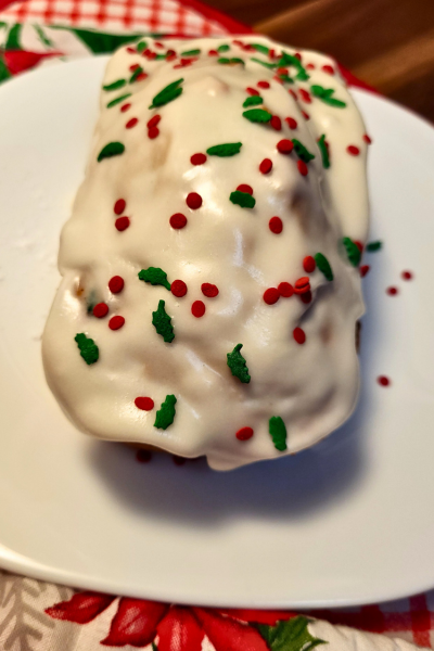 Christmas Funfetti Bread on a plate